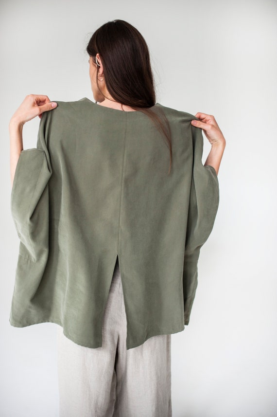 Blusa holgada camisa holgada top oversize blusa minimalista top minimalista blusa modal camisa modal blusa atuko blusa de verano abertura Etsy Mexico
