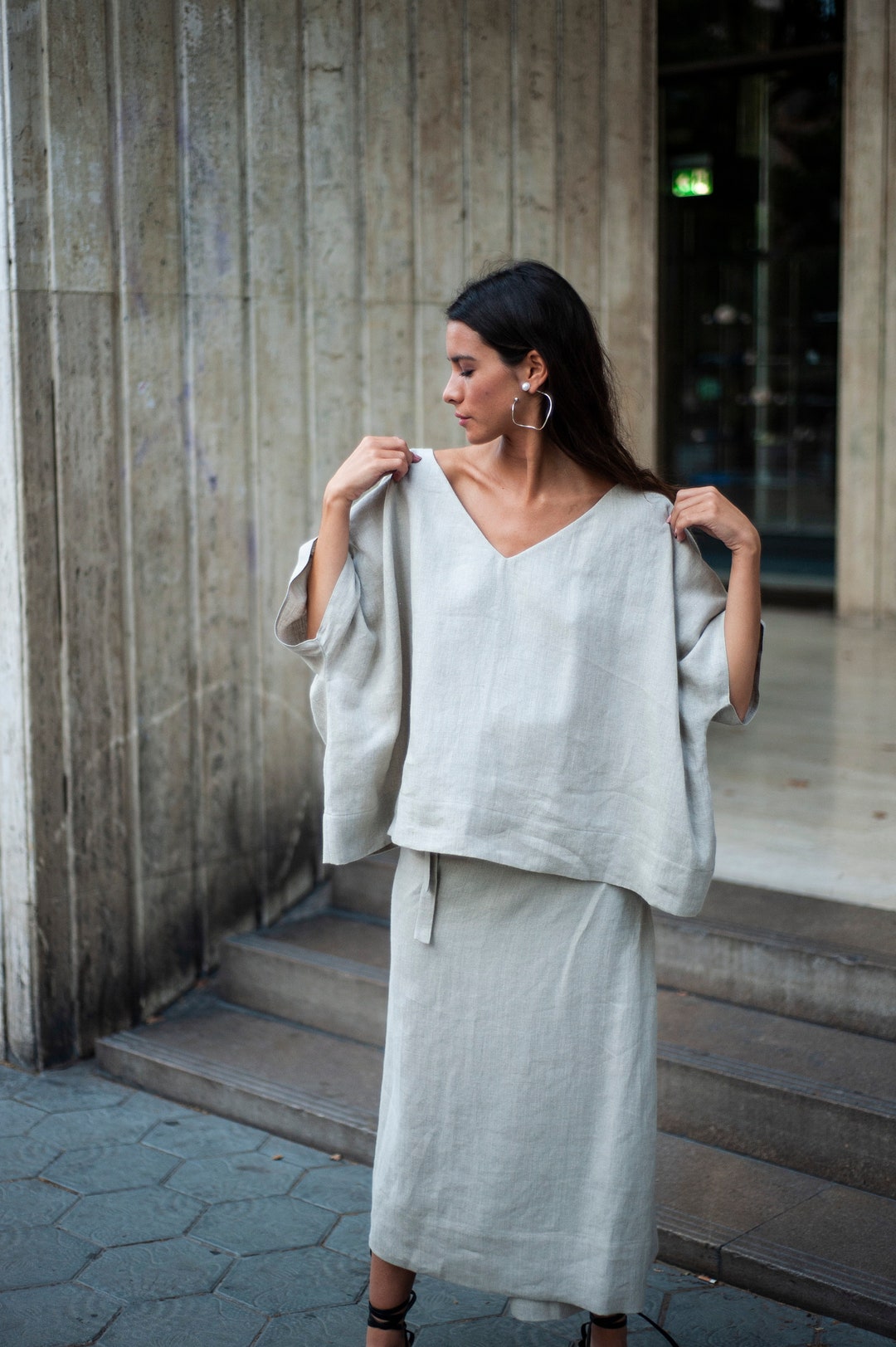 Linen Kimono Top Linen Kimono Linen Blouse Linen Kimono Etsy