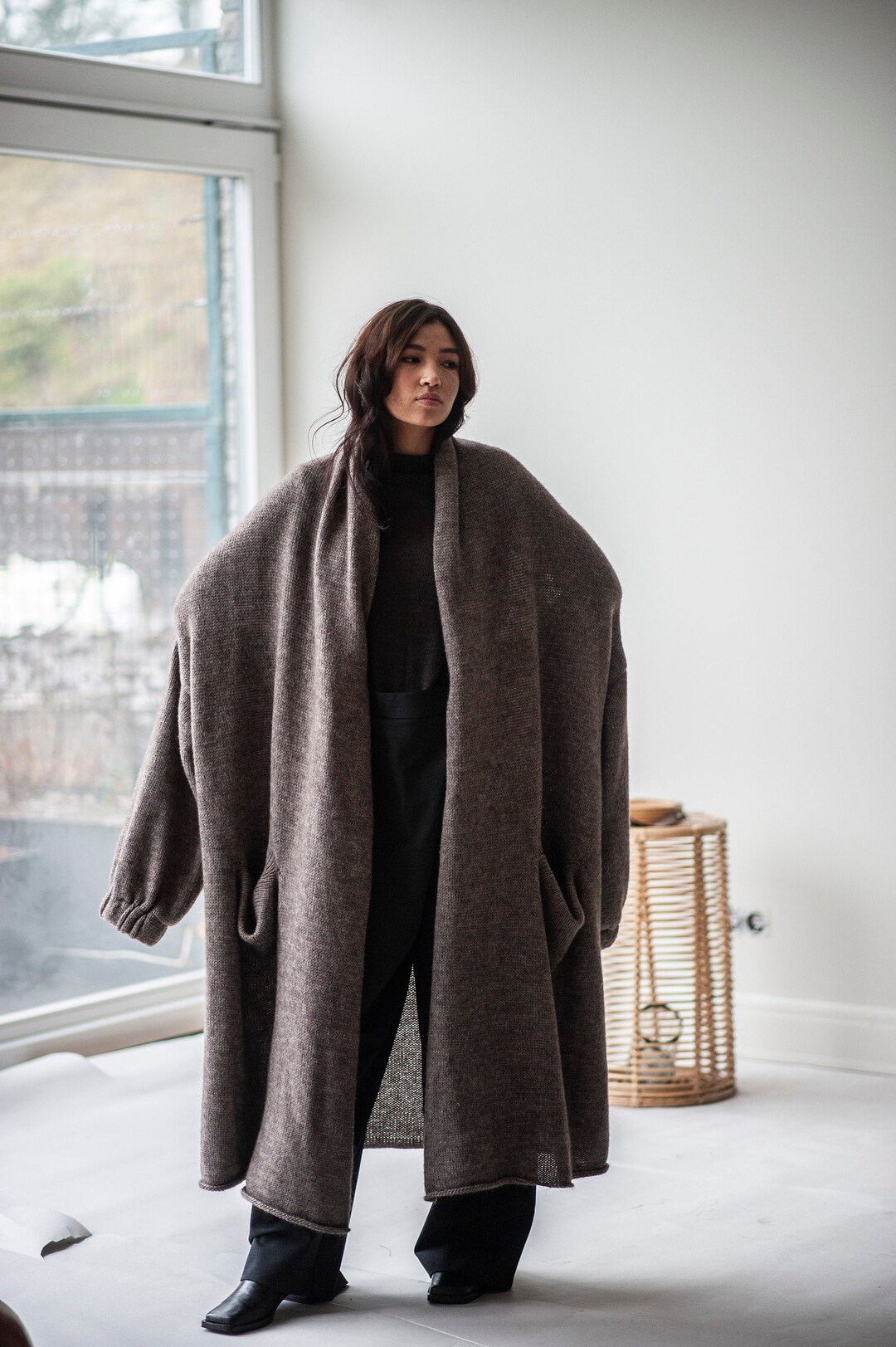 alpaca wool cardigan sweater for women / oversized knit sweater / chunky knit sweater / sweater coat / womens clothing / cardigan women