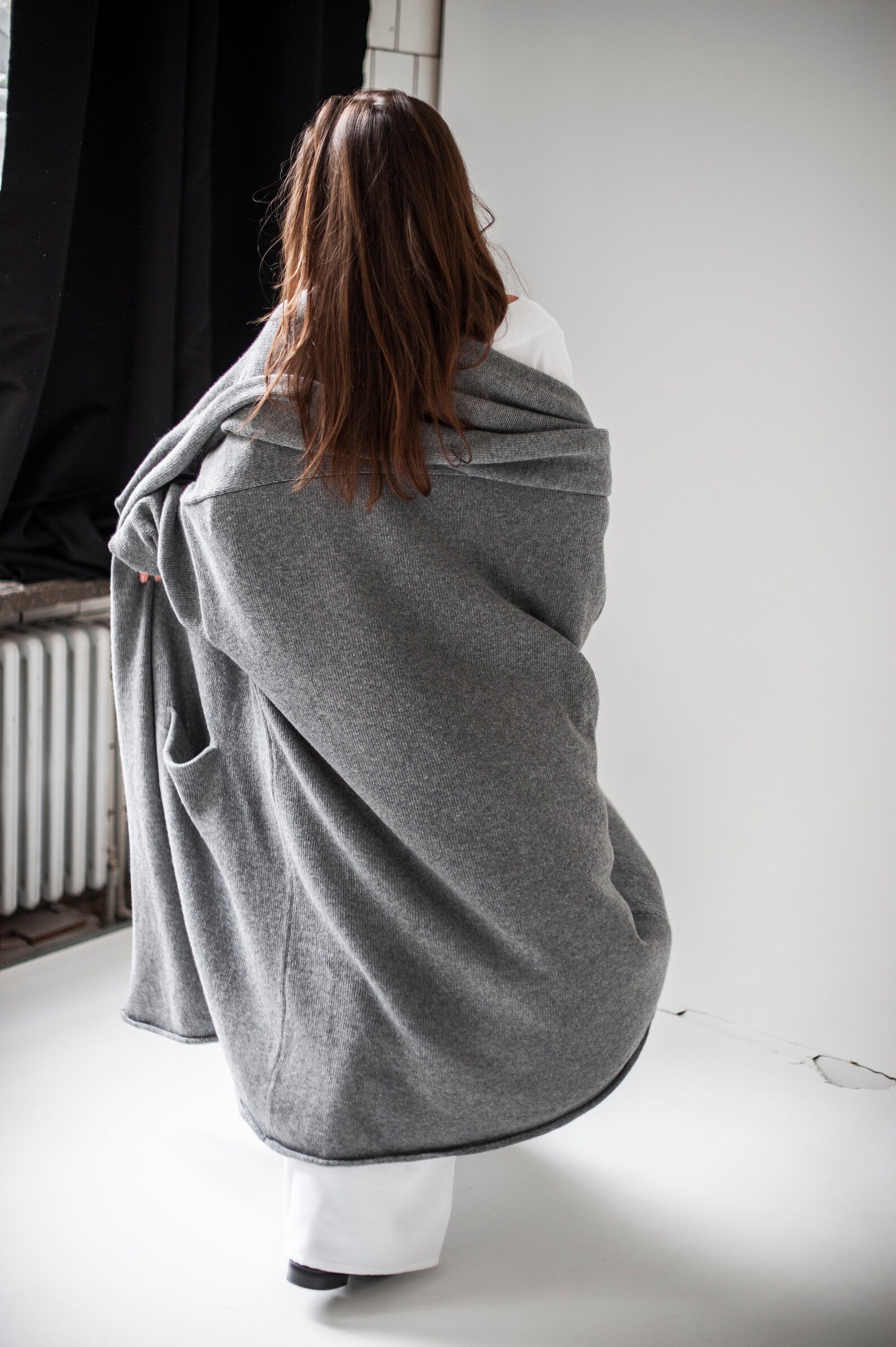 oversized shawl sweater