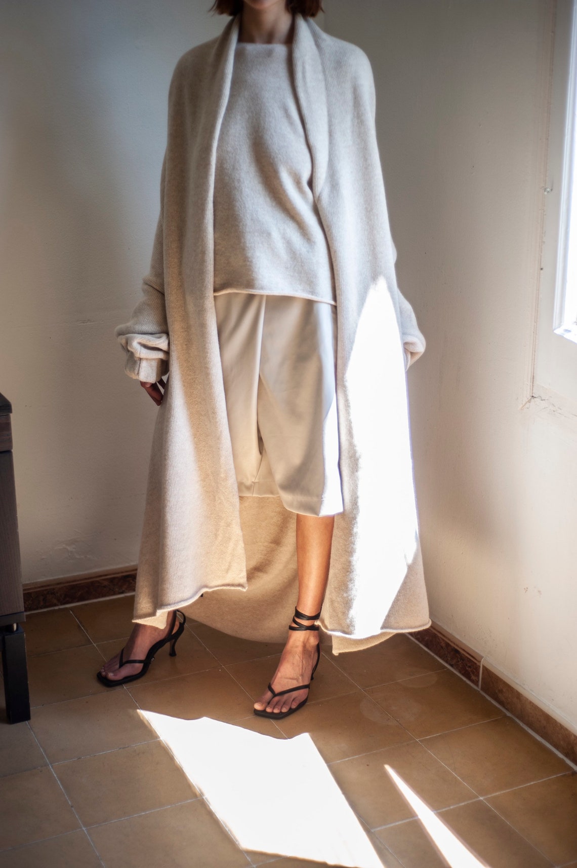 oversized shawl sweater