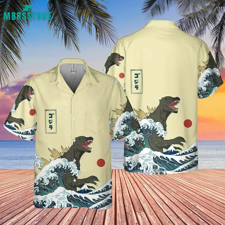 Discover 3D King of Monster Godzilla Japanische Gojira Hawaiian Shirt