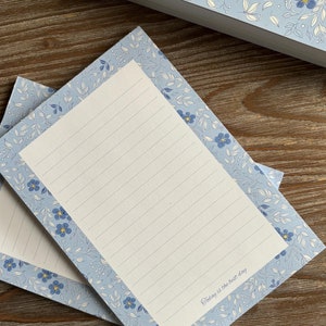 Bloc de notas de 50 páginas, Nomeolvides, Papelería de diseño, Bloque de páginas, Papelería motivadora, Correo postal para amigos por correspondencia, Hoy es el mejor día