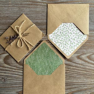 Set di buste da scrittura 4"x6", carta di cotone, verde floreale, lettera d'amore romantica per matrimonio, kit di posta ordinaria, lusso di classe ecologico