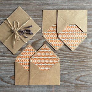 Letter writing set: Lined envelopes 4x3, Cotton paper, Burnt orange, Paper and envelope, to my Bride letter, snail mail penpal mix media