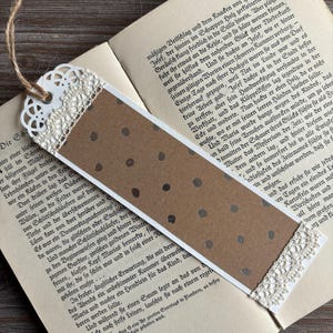 Segnalibro, regalo per amanti dei libri, segnalibro per scrapbooking, regalo sotto i 10 dollari, diario di posta ordinaria Penpal Junk Journal, carta kraft marrone a pois argentati