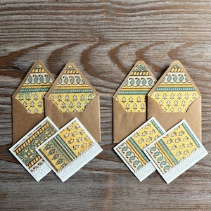 Enveloppes lignées miniatures avec cartes de correspondance vierges, cadeau pour correspondance respectueux de l'environnement, journal indésirable, note d'amour romantique, cadeau pour amateur de papeterie, courrier postal