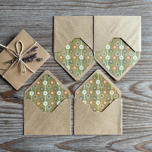Set di buste foderate 3x4", set per scrivere lettere, carta da lettere in cotone, buste kraft, posta ordinaria, lettera d'amore per matrimonio, busta apri quando