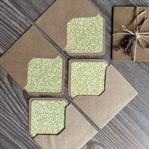 LAST SET. Lined envelopes 3x4", letter writing set, cotton writing paper, kraft brown eco-friendly envelopes, mix media ephemera penpal mail