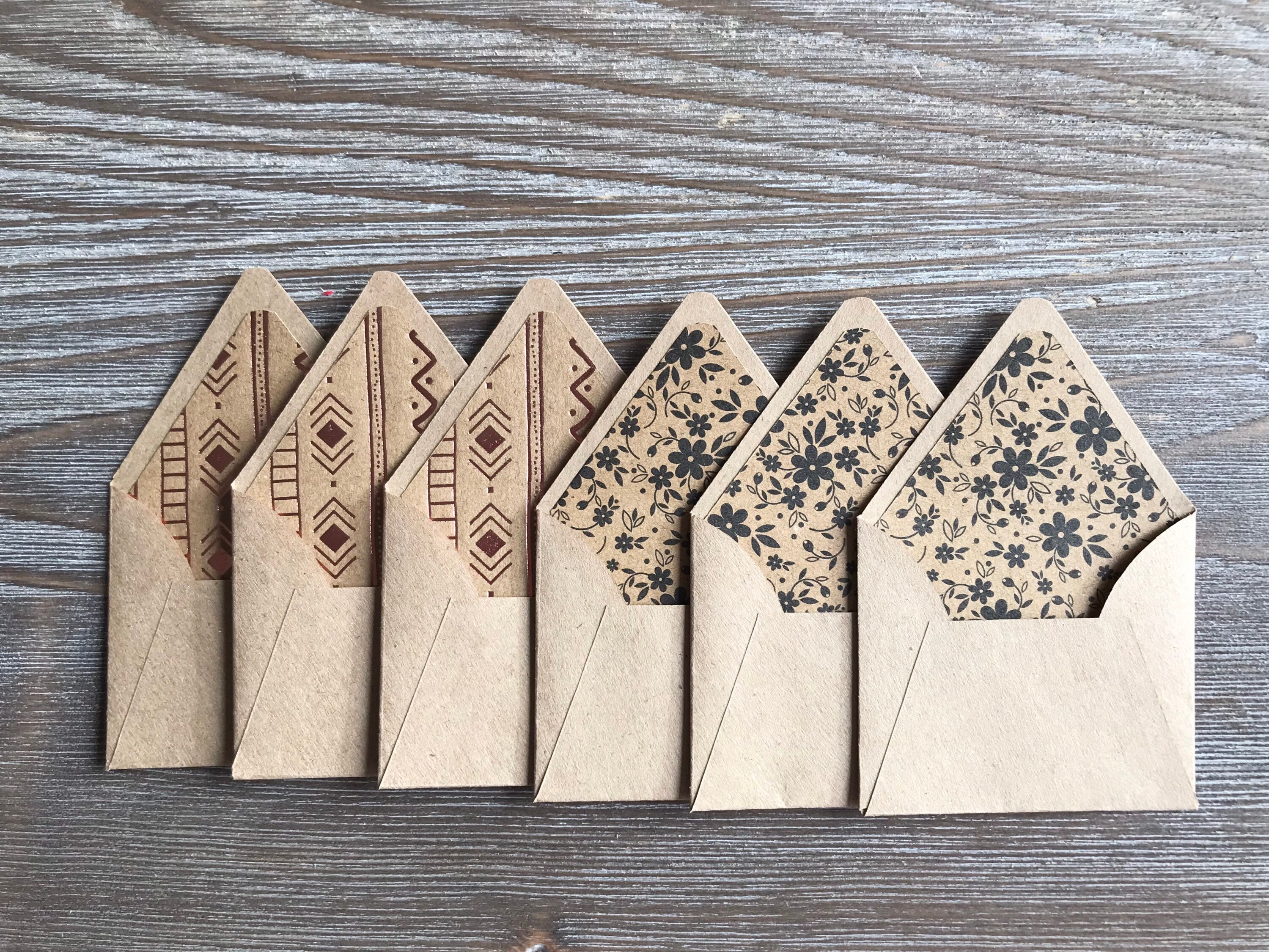 Miniature lined envelopes set Ecofriendly tiny envelopes Etsy