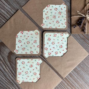 Set per scrivere lettere, buste a righe 3x4", carta di cotone, buste a righe floreali con fiori rossi, lettera d'amore alla mia sposa, regalo di anniversario