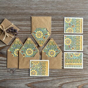 Buste foderate in miniatura con biglietti di auguri vuoti, stampa di muffin e macaron, ecologico, regalo di penna per amico di posta indesiderata, biglietto d'amore romantico