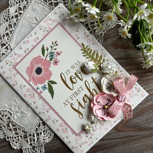 Tarjeta de oro rosa, tarjeta de compromiso de boda, regalo de primer, segundo y tercer aniversario para novio, tarjeta de cumpleaños romántica, tarjeta de felicitación de amor de oro rosa
