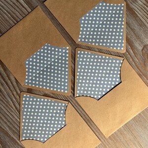 Lined envelopes set, Blue polka dot envelopes, Cotton letter writing paper, Wedding envelopes classy stationery, handwritten letter penpal