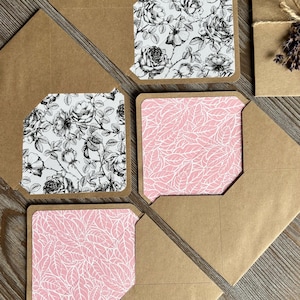 Juego de escritura de cartas, papelería elegante para correspondencia especial, sobres rayados de papel de algodón, flores blancas y negras, carta de boda, amigo por correspondencia