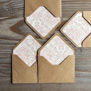 LAST SET. Lined envelopes set 4x3, Letter writing set, Cotton paper, Penpal snail mail mix media, Pastel, Eco-friendly sustainable aesthetic