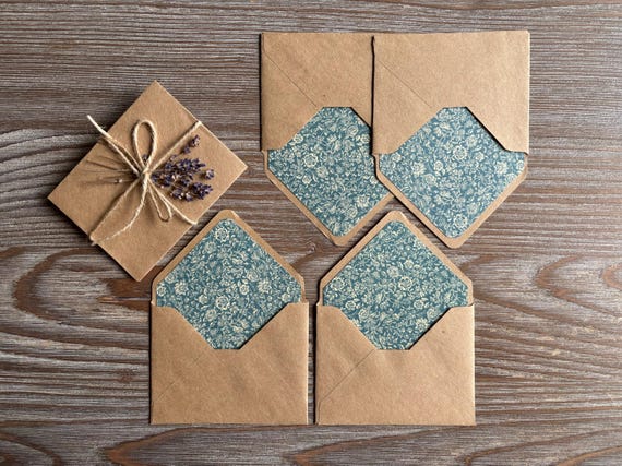 Letter writing envelopes 4x3", Lined envelopes cotton paoper, to my Bride letter, kraft brown envelope, writing letter set, penpaling