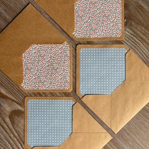 Juego de cartas para escribir: 2 sobres rayados, papel de algodón para escribir, lunares, flores pequeñas, carta de amor de boda escrita a mano, correo postal Penpaling