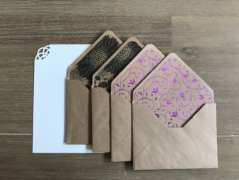 Ecofriendly small envelopes 3x4 note paper set Brown kraft Etsy