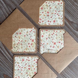 Set per scrivere lettere: buste foderate, carta da lettere in cotone, piccoli fiori, cancelleria romantica di classe, lettera d'amore per matrimonio e fidanzamento, amico di penna