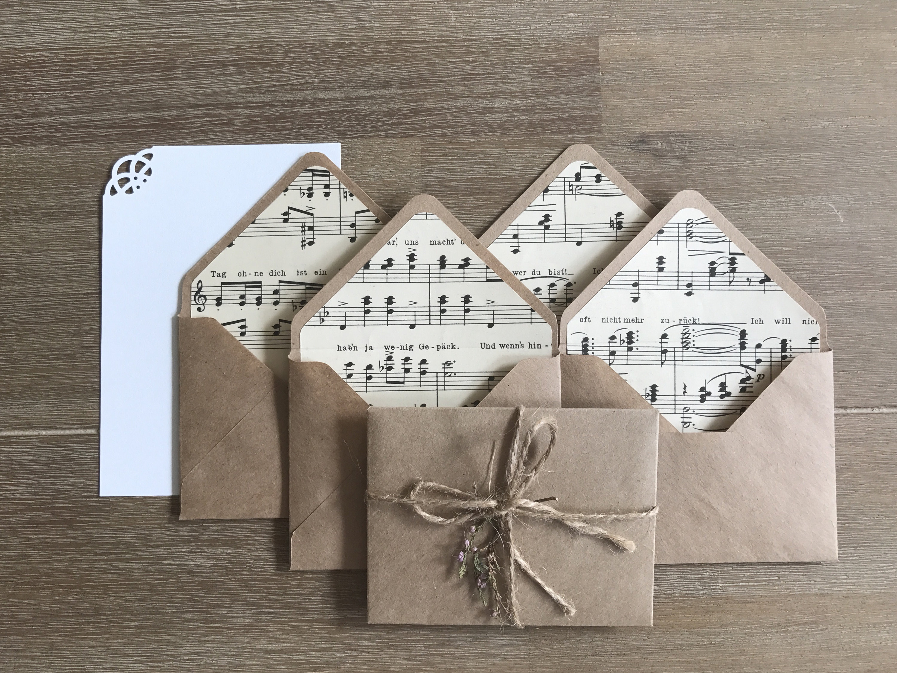 Music envelopes 3x4 Ecofriendly upcycles set Wedding gift Etsy