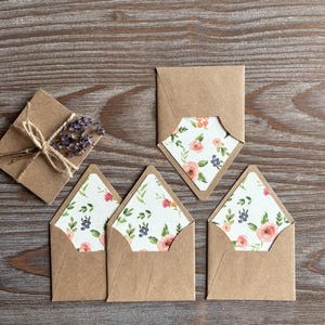 Miniature lined tiny envelopes set, Romantic surprise notes, Junk journal snailmail, Stationery lover gift, elegant penpaling ideas