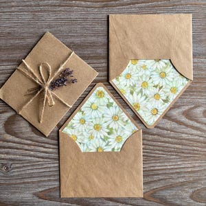 LAST SET. Lined envelopes, letter writing set, Cotton paper, 2nd Anniversary gift, Chamomile, Paper and envelopes, Aesthetic stationery