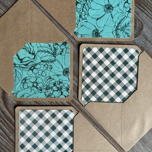 Mint foil letter writing set, 2 lined envelopes cotton writing paper, Engagement anniversary wedding love letter, long distance relationship