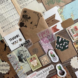 Ephemera set for Penpaling Snail Mail, Paper Elements, Creative Letter Writing, Junk Journal mixed media postcrosing, Collage paper DIY