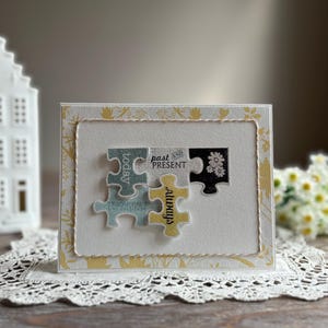 Puzzle dziś jutro karta, Karta inspirująca, Prezent na 5 rocznicę, Karta walentynkowa dla niego, Karta urodzinowa pocztówka, Karta rocznicowa