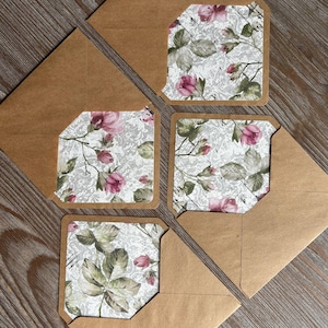 Set per scrivere lettere: 2 buste a righe, carta da lettere in cotone, rose floreali, lettera d'amore romantica, posta ordinaria Penpal, cancelleria di classe