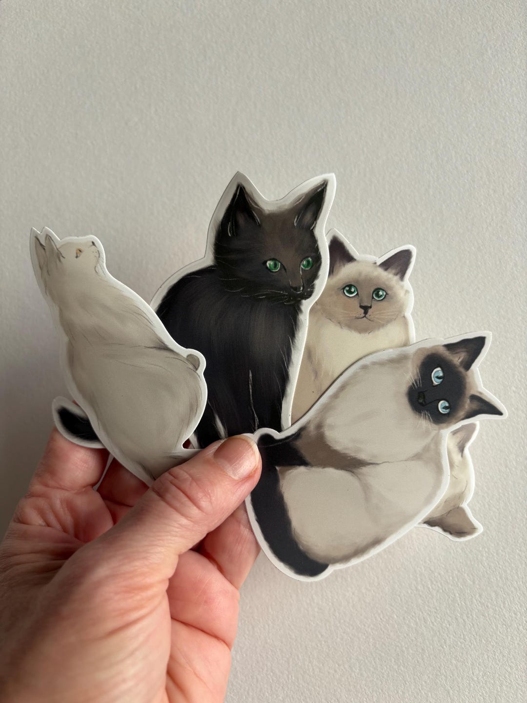Sticker Contour Contour Die Cut Vinyl Sticker, Set of 4 Cats Stickers, Original Artwork ...
