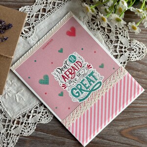 Motivational greeting card for best friend, Positive pink card, Long distance friendship card, Best friend birthday card, Unique card, trend