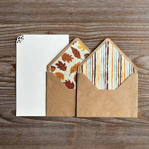 LAST SET. Fall Letter writing set, Autumn leaves lined envelopes, Thanksgiving day letter, Cotton writing paper, Eco-friendly stationery