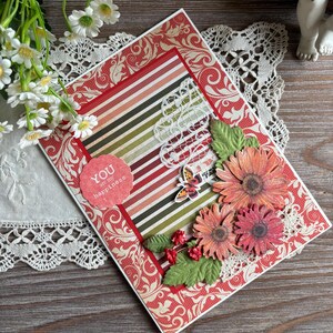 Birthday card for best friend, boyfriend, Long distance boyfriend gift, Bright red card, Romantic birthday card, Anniversary gift card