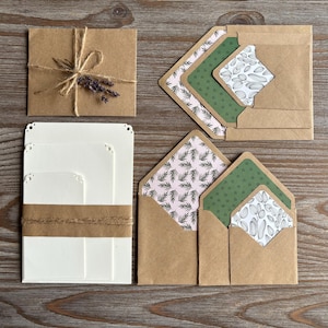 Letter writing set: 6 envelopes different size, cotton letter writing paper pack, long distance gift, Penpal snailmail classy stationery