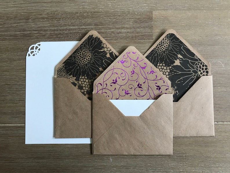 Ecofriendly small envelopes 3x4 note paper set Brown kraft Etsy