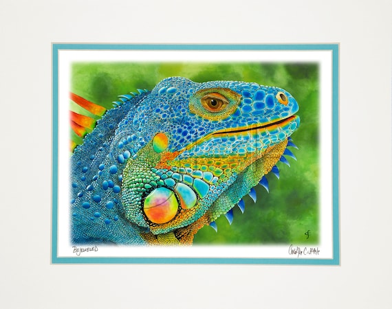 Iguane Colore Bejeweled Etsy