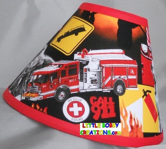 Emergency Fireman Fire Truck Firetruck Fabric Lamp Shade 8 Singapore Emergency Fireman Fire Truck Firetruck, Fire Dept Lamp Shades