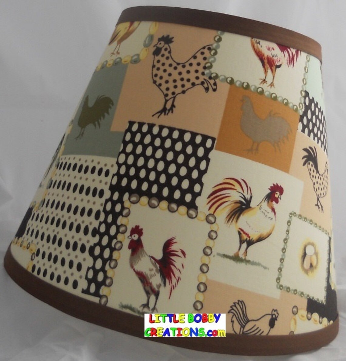 Country Farm Rooster Fabric Lamp Shade 8 Sizes to Choose Etsy
