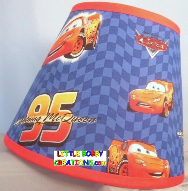 Disney Cars Lightning McQueen Fabric Lamp Shade 8 Sizes to Etsy