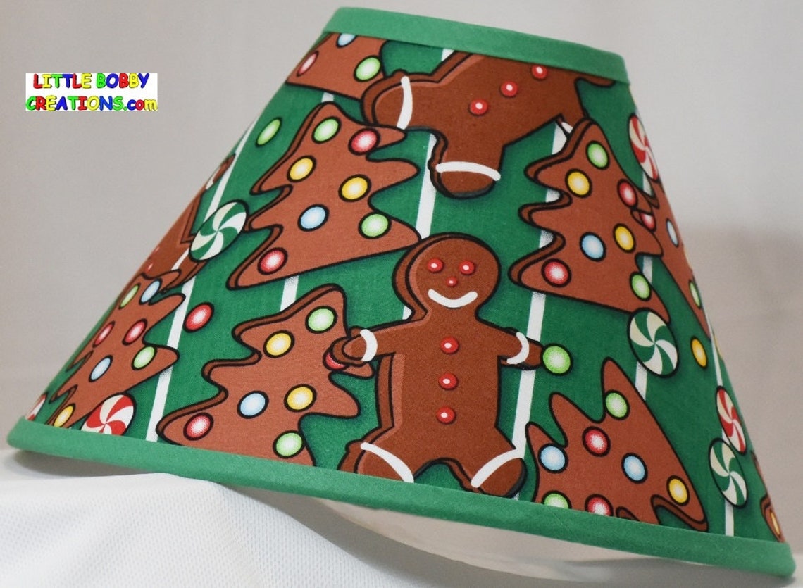 Christmas GINGERBREAD Fabric Lamp Shade 8 Sizes to Choose Etsy