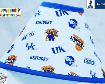 UNIVERSITY OF KENTUCKY Lamp Shade - 5 Shade Fabrics To Choose From! - Made From Licensed University of Kentucky Fabric - 14 Shade Sizes!