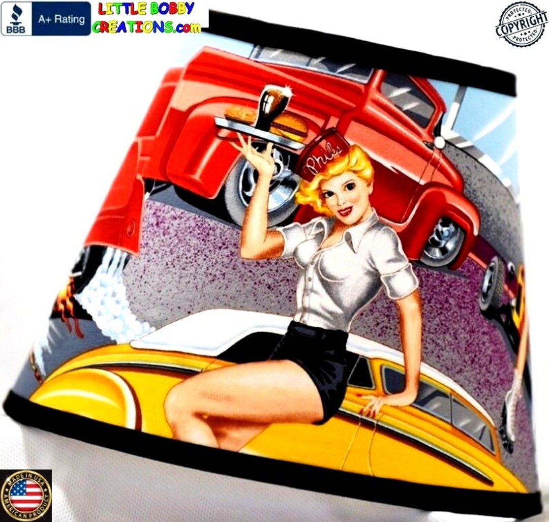 MUSCLE CAR Lamp Shade 1826 of 42 Shade Fabrics to Choose From Made From Licensed Muscle Car