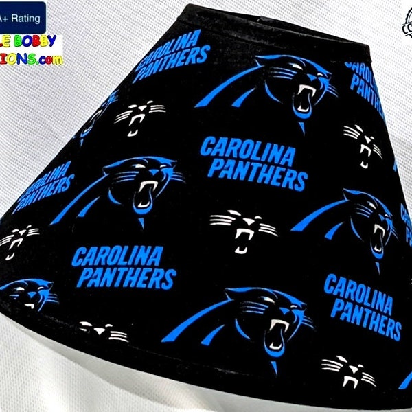 CAROLINA PANTHERS Lamp Shade - 4 Shade Fabrics To Choose From! - Made From Licensed NFL Carolina Panthers Fabric - 14 Shade Sizes!