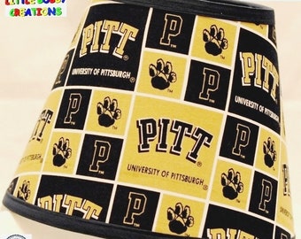 UNIVERSITY OF PITTSBURGH Lamp Shade - 2 Shade Fabrics To Choose From! - Made From Licensed U. of Pittsburgh Fabric - 14 Shade Sizes!