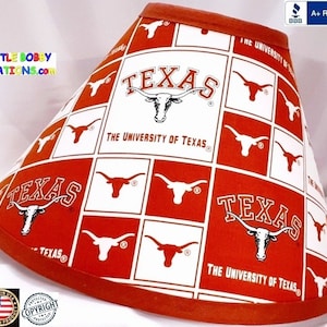 UNIVERSITY OF TEXAS Lamp Shade - 4 Shade Fabrics To Choose From! - Made From Licensed University of Texas Fabric - 14 Shade Sizes Available!