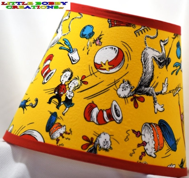 Dr Seuss Cat In The Hat Fabric Lamp Shade 10 Sizes To Choose From