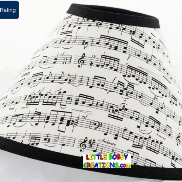 MUSIC CLEF NOTE Lamp Shade - 1-9 of 45 Shade Fabrics To Choose From! - Made From Licensed Music Fabric - Available in 14 Shade Sizes!