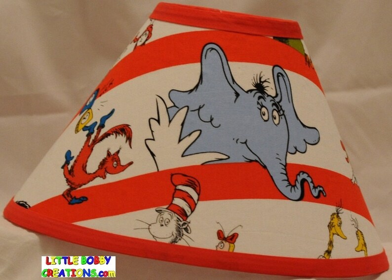 Dr Seuss Cat In The Hat Fabric Lamp Shade 10 Sizes To Choose From